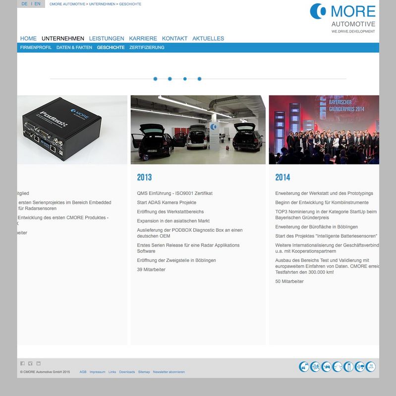 CMORE Automotive | Website in Typo3